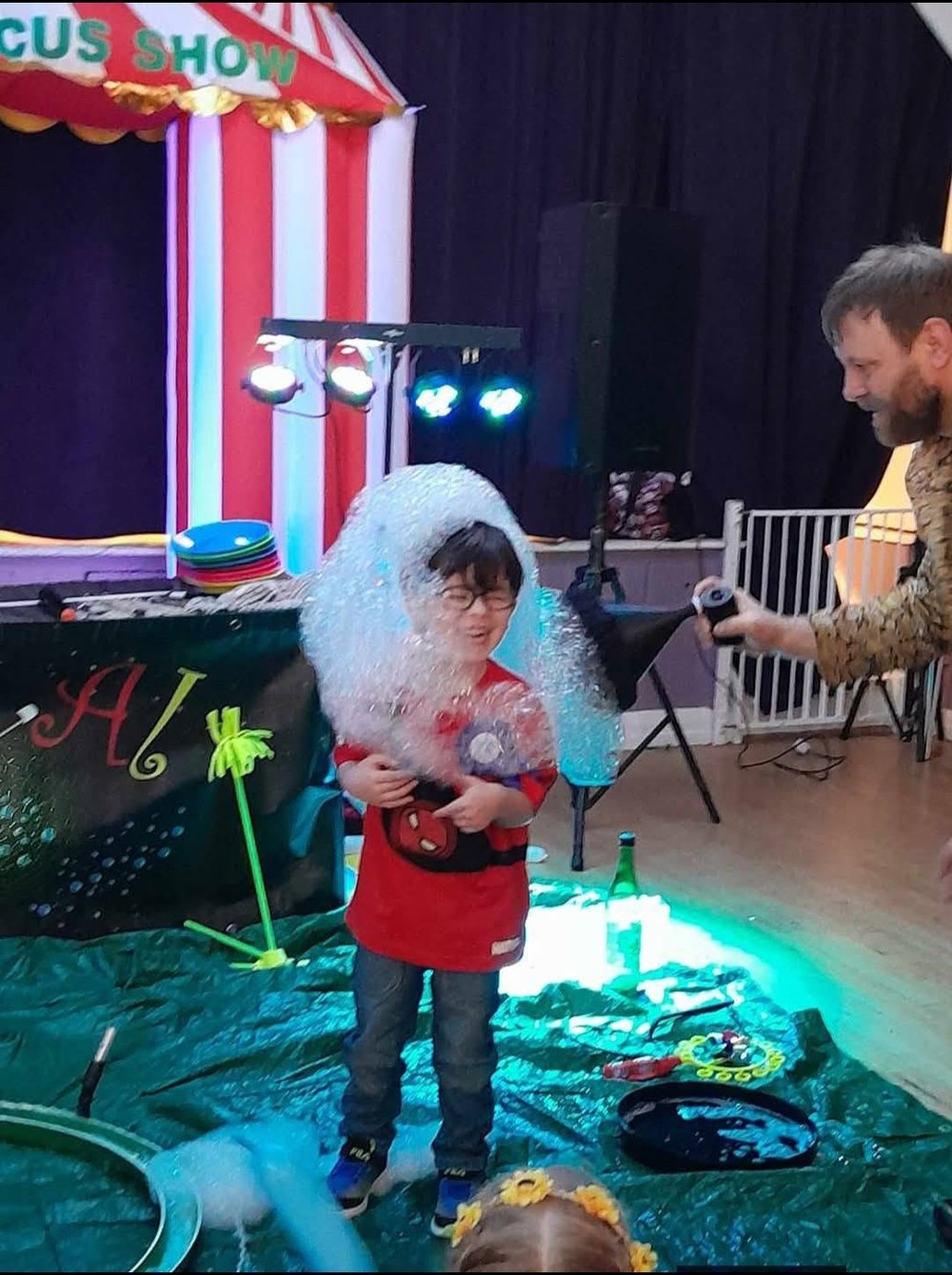 Child inside a bubble