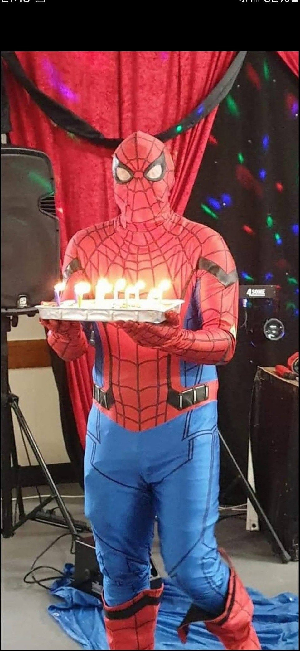 Superhero birthday moment